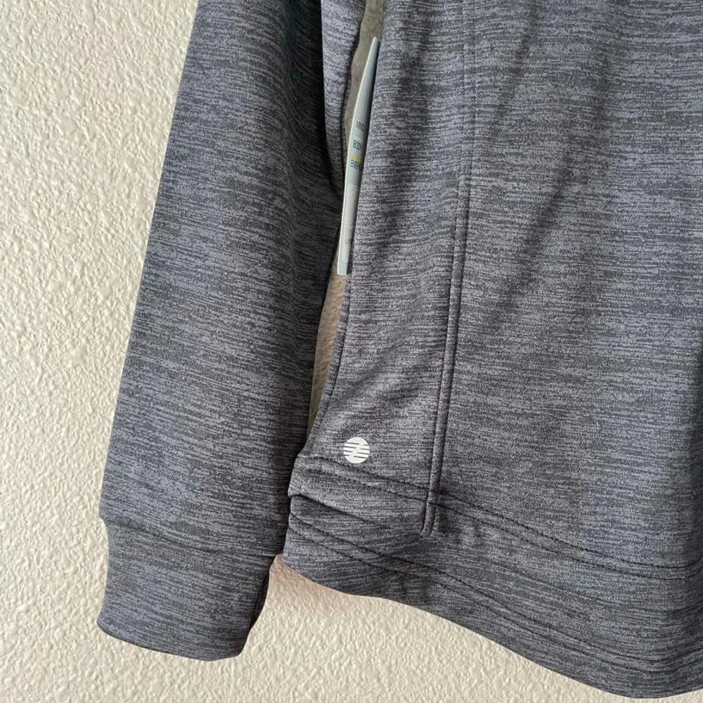 Z by Zella Girls Hi-Lo Hooded Track Activewear Grey Space Dye Jacket Large 10/12